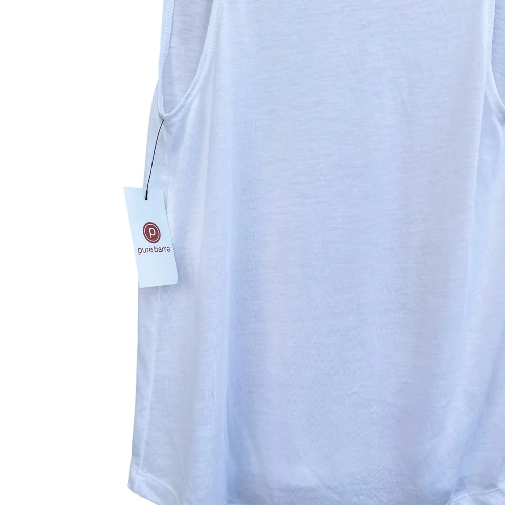 Pure Barre TEAM White Muscle T-Shirt Women’s Size Small New with Tags